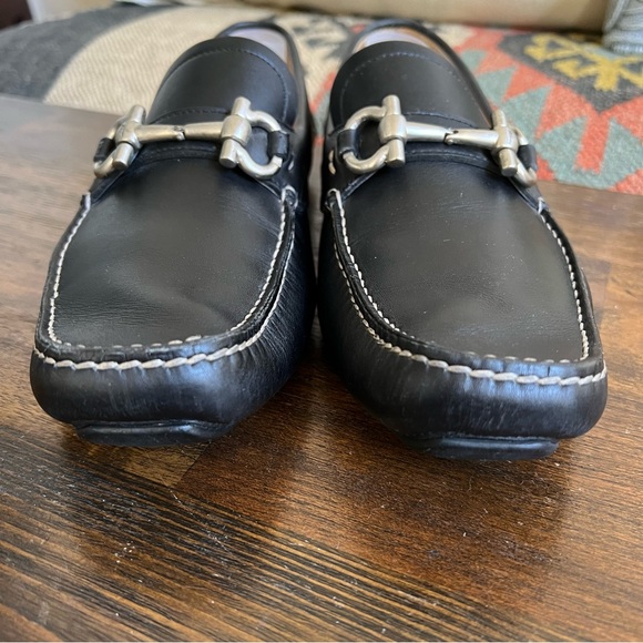 Salvatore Ferragamo ‘Parigi 5’ $795 Horsebit Drives Loafers Black Leather 7.5 - Picture 7 of 17